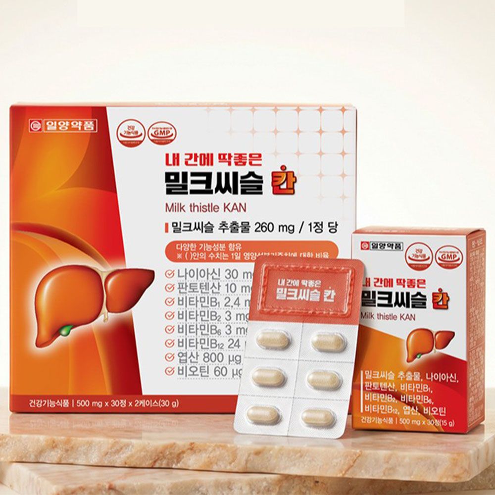 [ILYANG Pharmaceutical] Milk Thistle Khan Premium Liver Detox Support Vitamin B Complex 60 Tablets _ Made in Korea